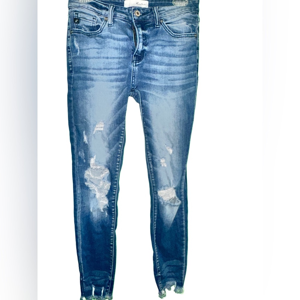 Distressed Blue Jeans